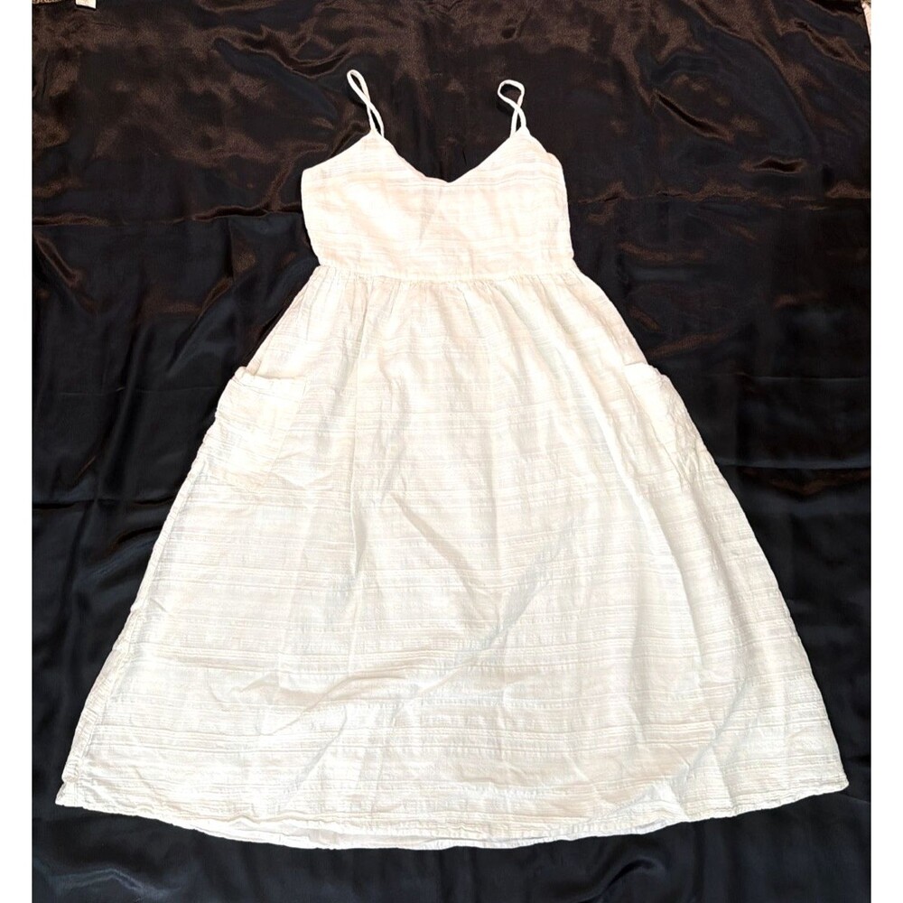 Mara Hoffman Dress Size S Spaghetti Strap White Organic Cotton Preppy Midi